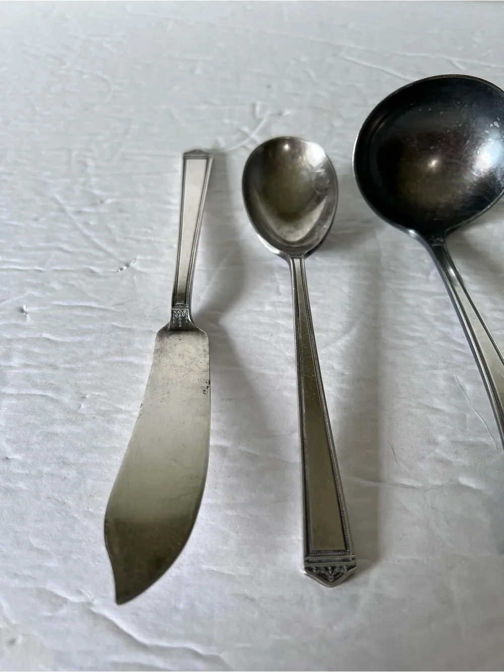 VTG 1847 Rogers Bros Silverware Not Mono Anniversary Pattern Ladle Butter Soup